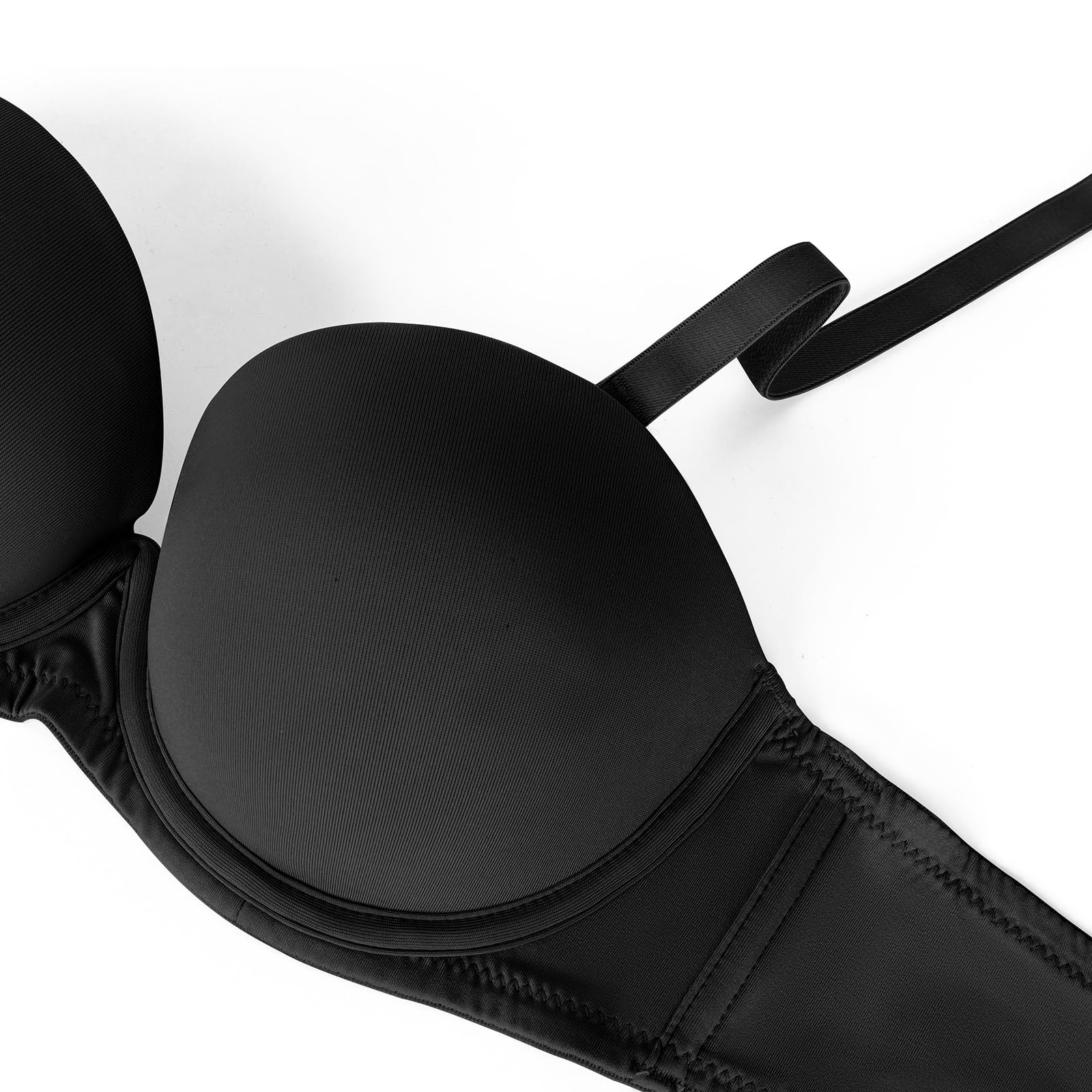 YANDW Strapless Convertible Push Up Bra - Heavy Padded Lift & Support - Adds 2 Cup Sizes - Multiway T-Shirt Bra for Wedding, Evening Wear & Everyday Comfort