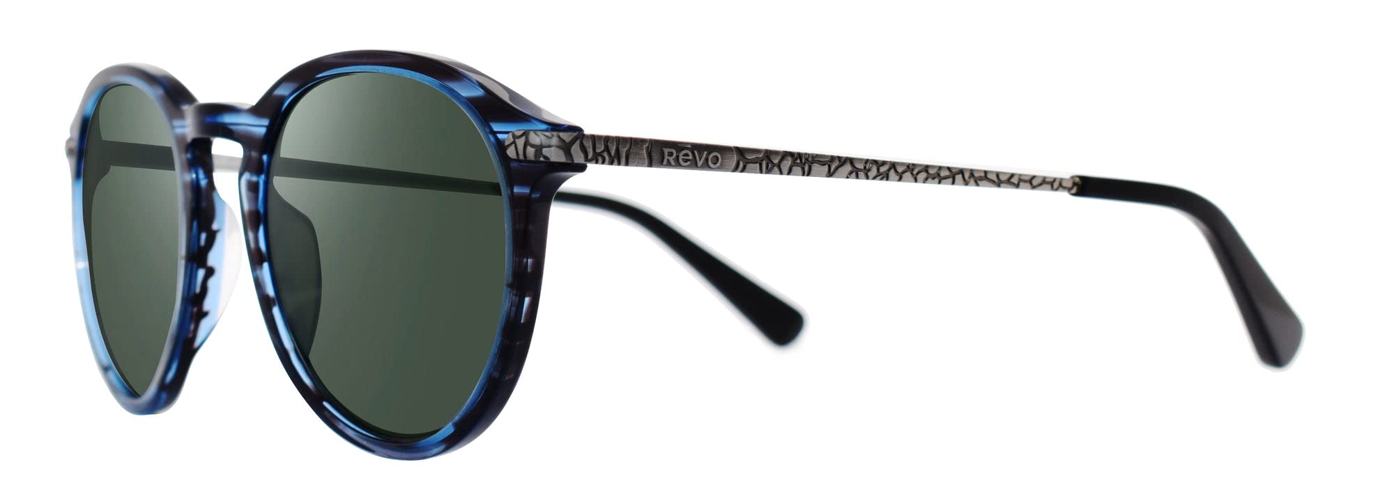 Revo Python III Polarized Sunglasses - Handmade Acetate Round Frame with Crystal Glass Lens for Men & Women | Perfect for Driving, Beach, and Outdoor Activities
