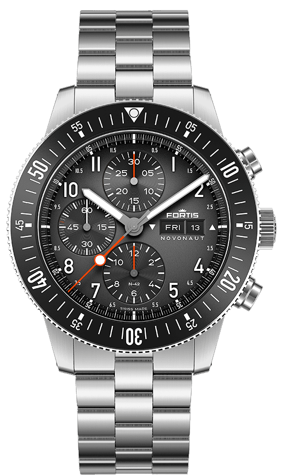 Fortis Novonaut N 42 Legacy Watch - Swiss Automatic Men's Luxury Chronograph Timepiece for Business, Diving & Outdoor Adventures