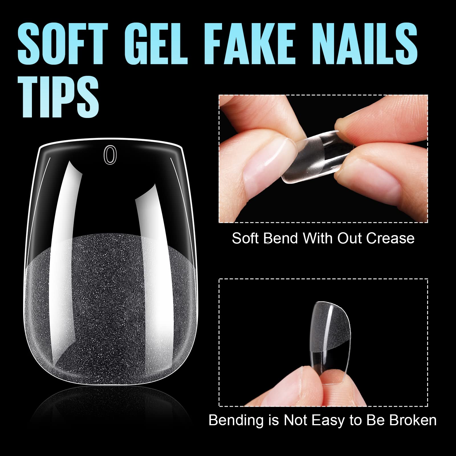 TOMICCA 360Pcs Extra Short Coffin Nail Tips - Soft Acrylic Full Cover Gel Nails for Nail Extension, 15 Sizes Pre-Shaped Half Matte Fake Nails for Beginners DIY & Salon Use - Perfect for Home Manicures, Nail Art & Professional Nail Extensions