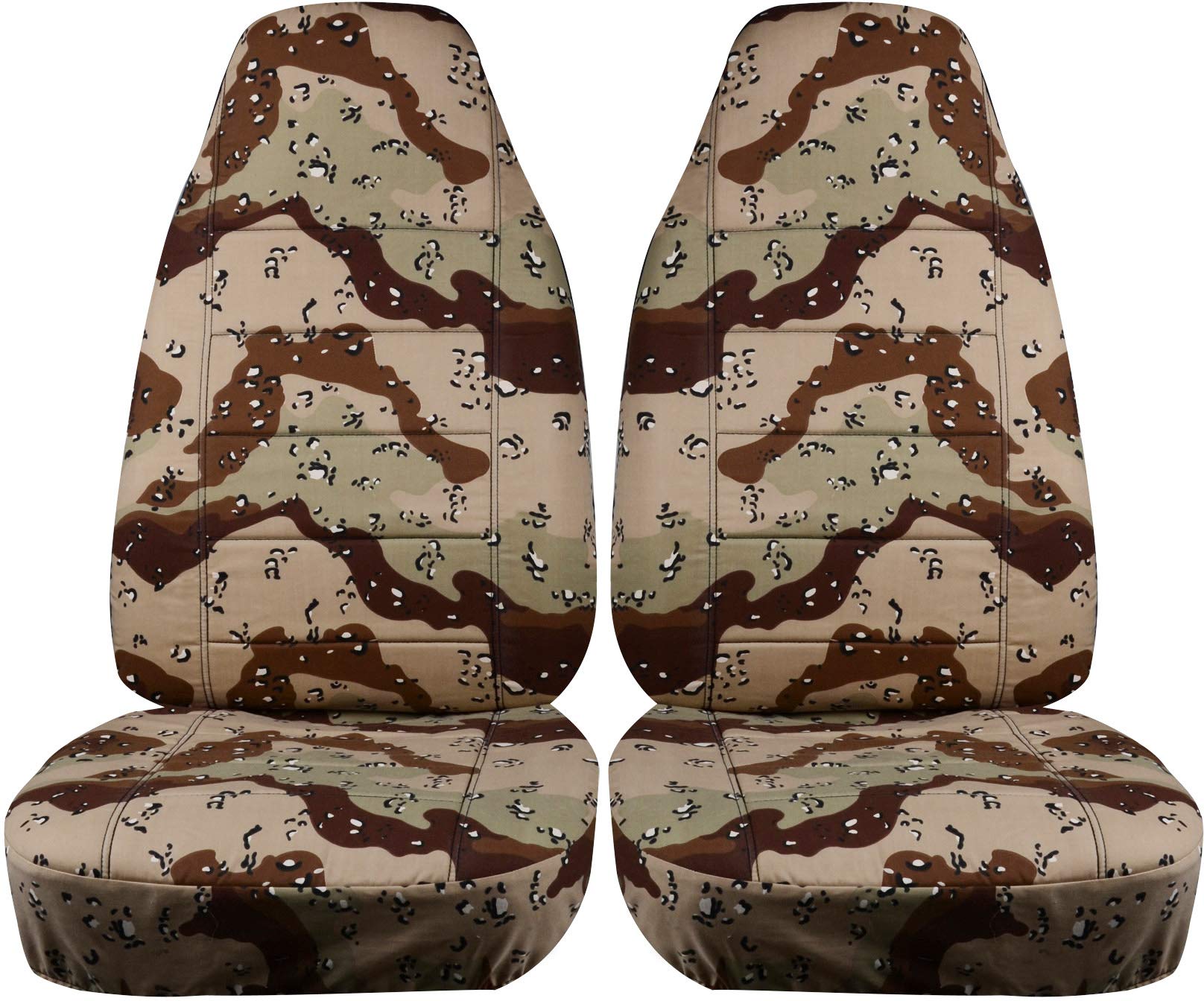 Desert Storm Camouflage Car Seat Covers - Semi-Custom Fit for Cars, Trucks, Vans, RVs & SUVs (22 Prints) | Durable, Universal Front Seat Protection for Off-Roading, Hunting & Outdoor Adventures