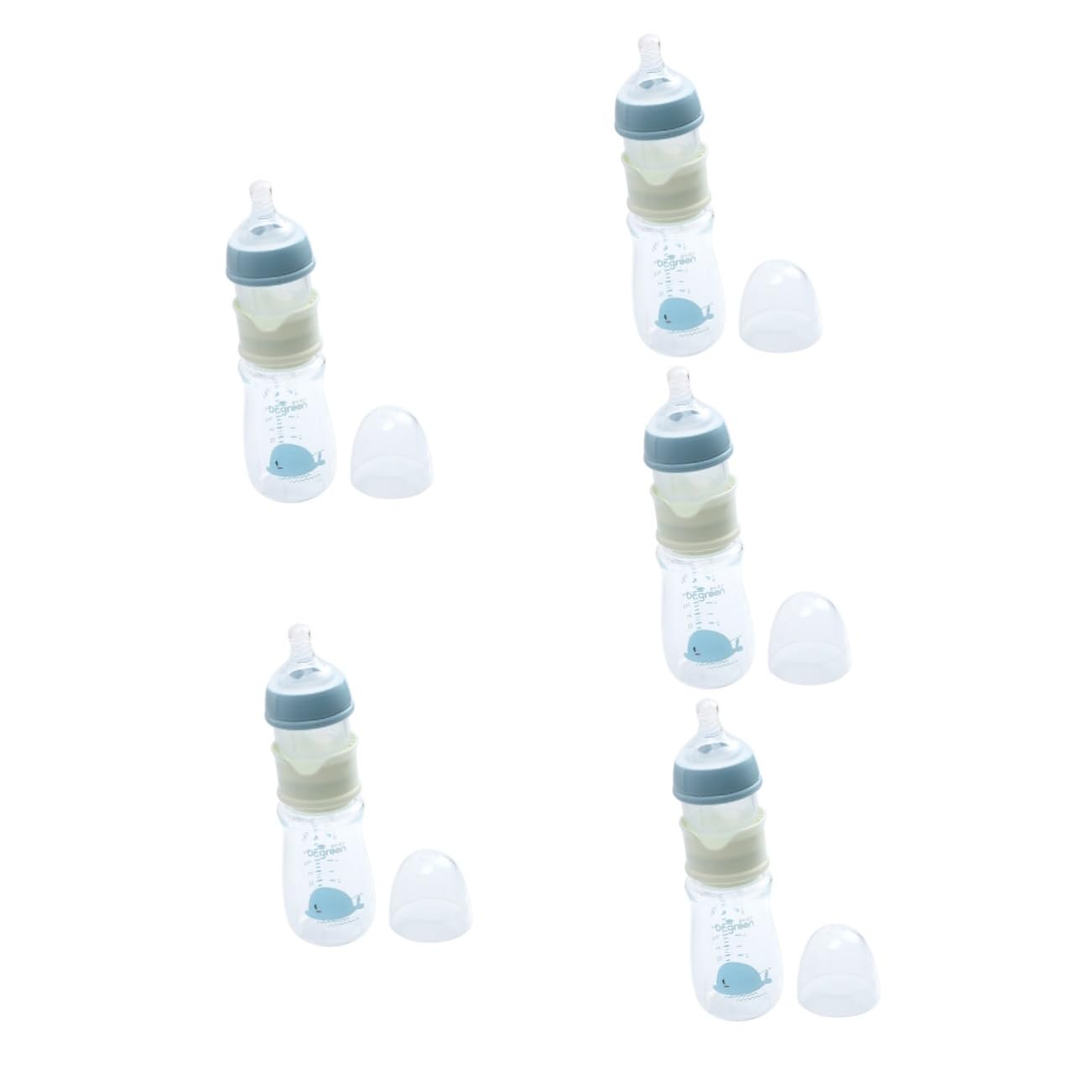 **Kichvoe 5-Piece Newborn Feeding Set - Glass Baby Bottles, Breast Milk Storage, Pacifier & Travel Powder Mixer for Infants | Ideal for Home, Travel & On-the-Go Feeding**