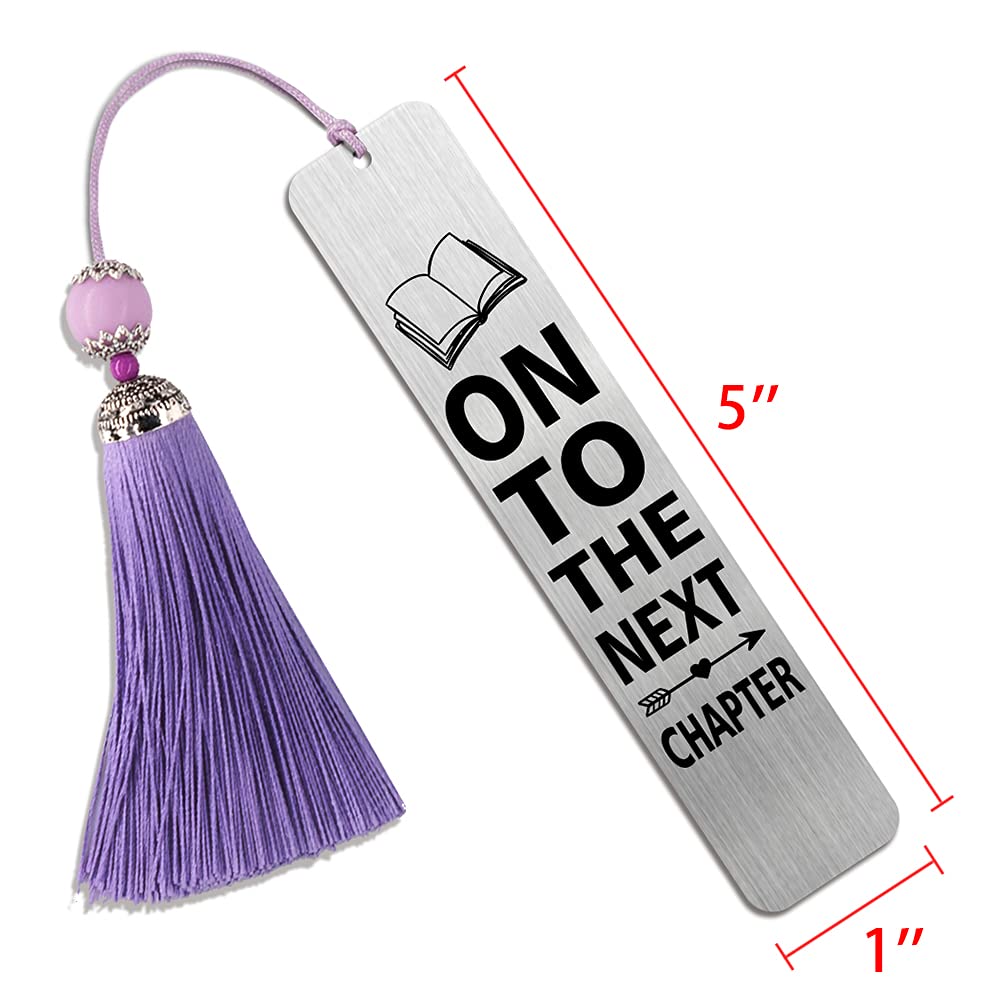 DYJYBMY Engraved Metal Bookmark - Stainless Steel Bookmark for Women, Book Lovers Gift - Perfect for Teachers, Book Club Friends & Retirement - Funny Birthday Present - Great for Reading, Bookworm Gifts & Literary Enthusiasts