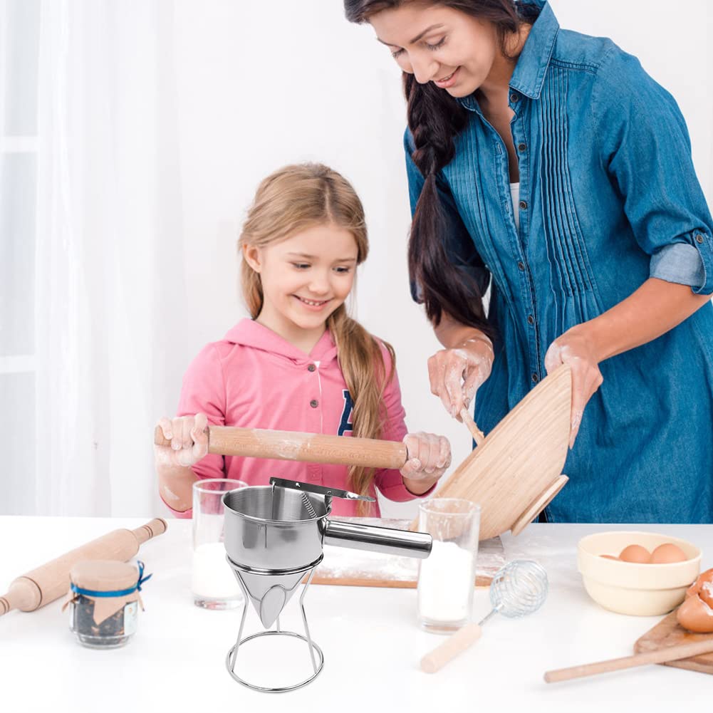Premium Stainless Steel Conical Funnel - Kitchen Cooking Syrup Batter Dispenser for Baking, Cake Decorating, Desserts & Whipped Cream - Durable Shelf-Stable Funnel for Home & Professional Use