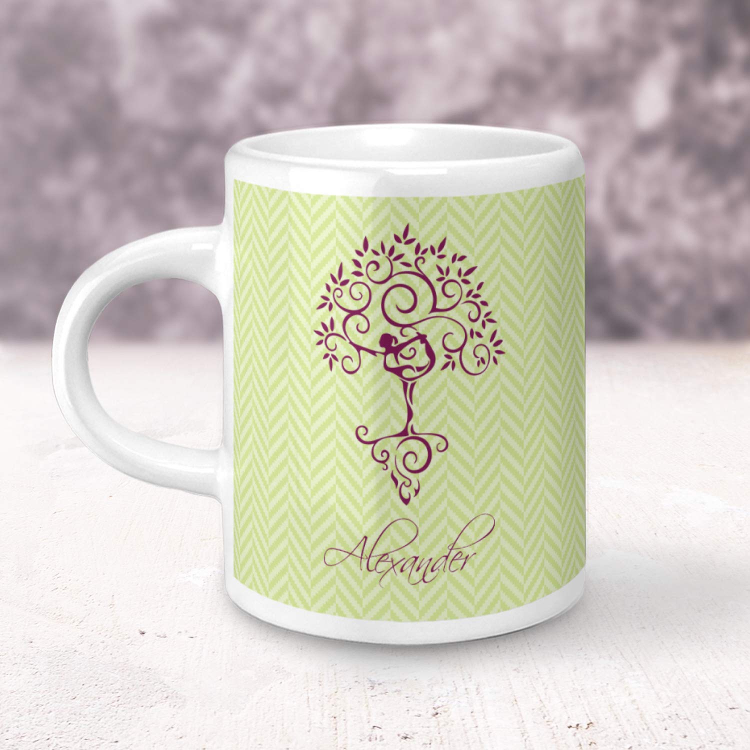 Personalized Yoga Tree Single Shot Espresso Cup - Handmade Ceramic Coffee Mug for Home, Office & Meditation - Perfect Gift for Yoga Lovers & Coffee Enthusiasts