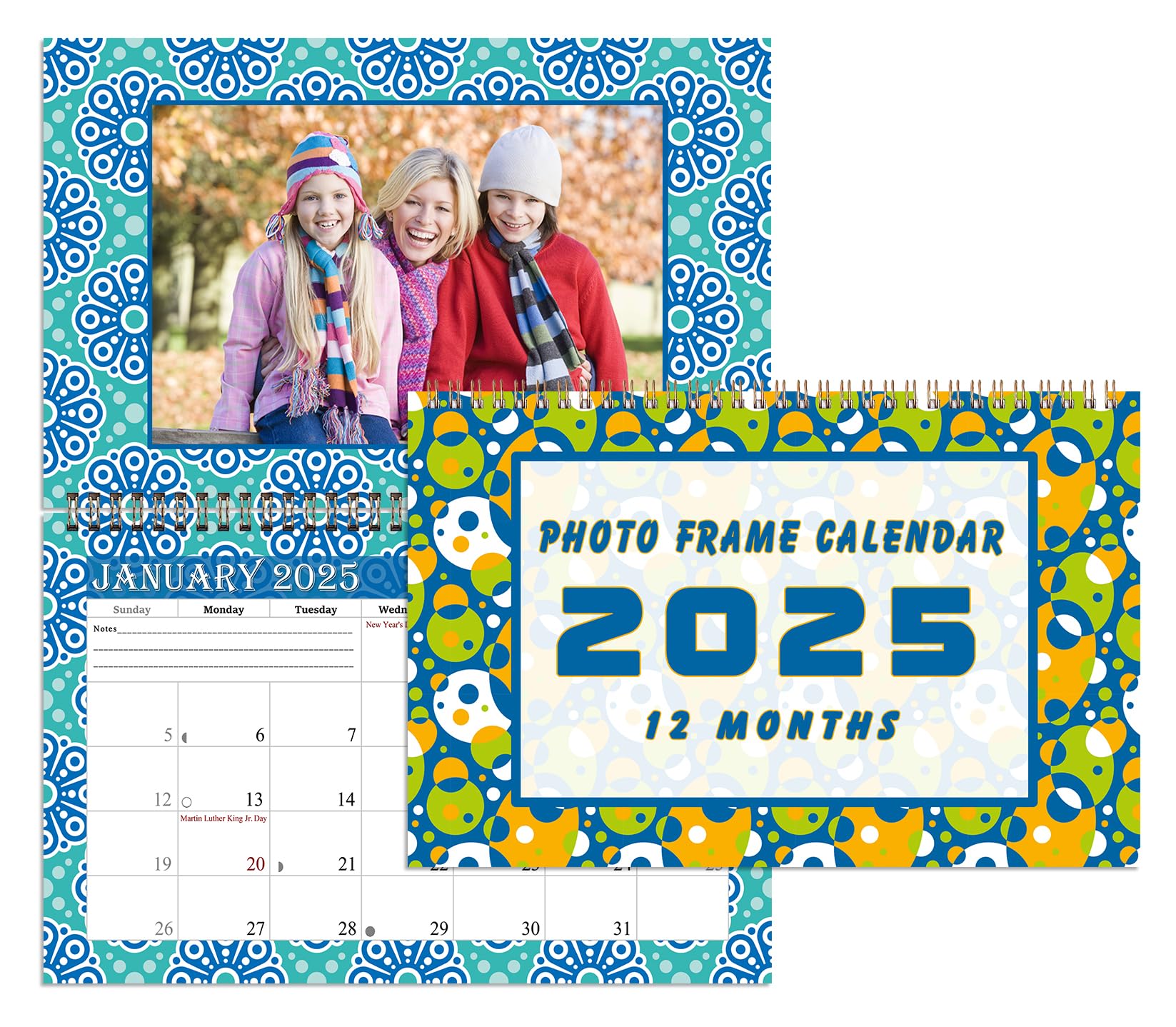 2025 Spiral-Bound Photo Frame Wall Calendar - Customizable 12-Month Desktop & Wall Planner with Photo Insert (Edition #015) - Perfect for Home, Office & Gift Giving