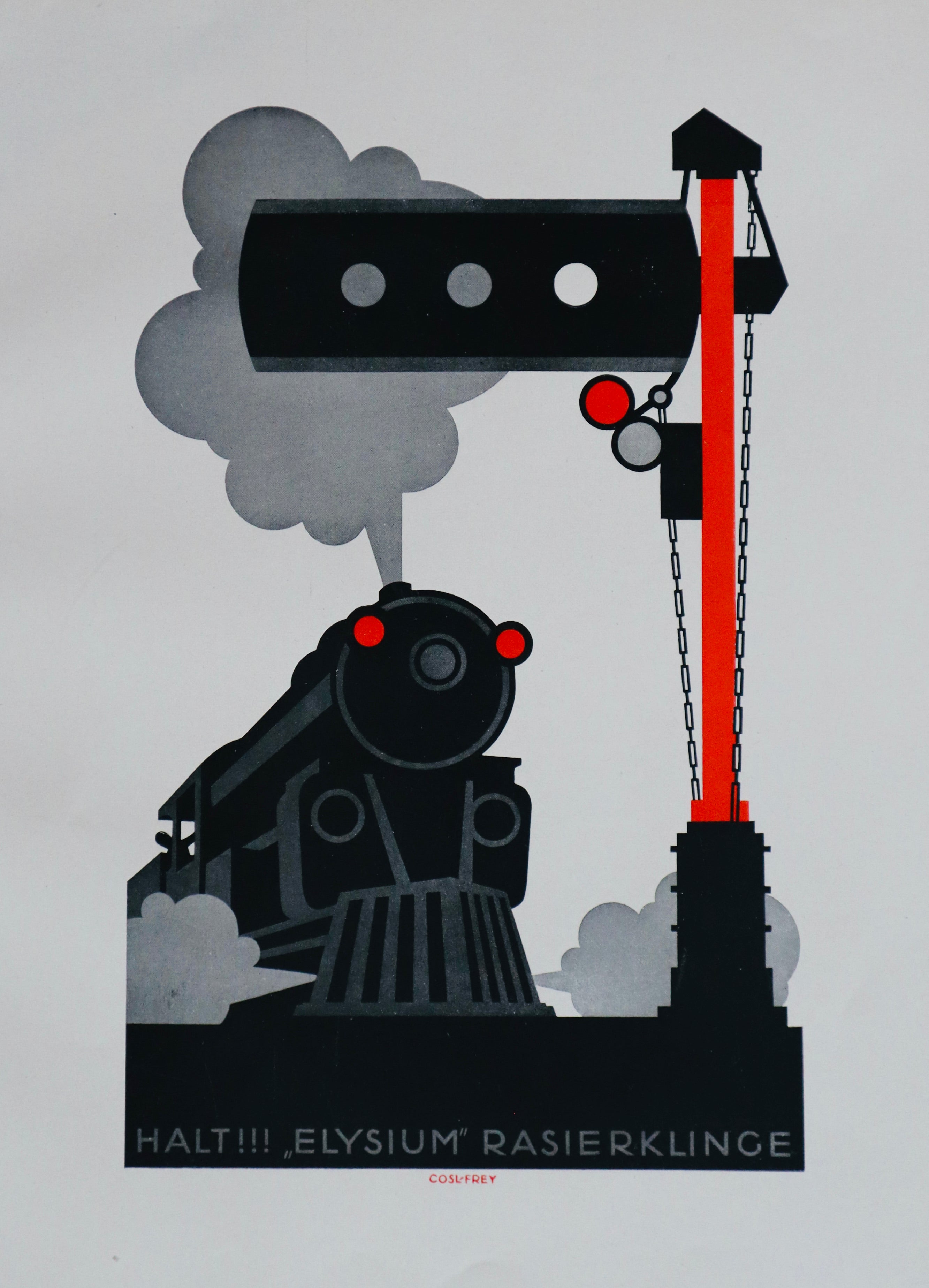 1923 Original Vintage German Train Poster - Elysium Klinger - Antique Railway Art for Home & Office Decor - Perfect for Vintage Enthusiasts & Train Lovers