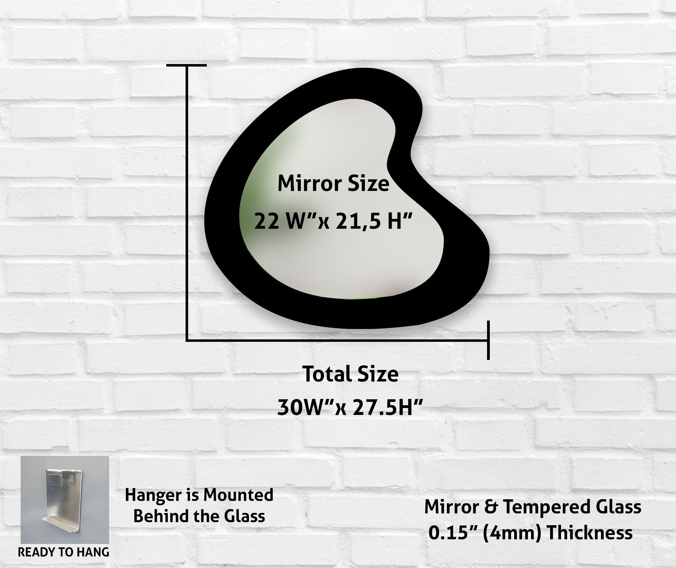Blue Marble Aesthetic Glass Wall Mirror - Elegant Home Decor for Bedroom, Living Room & Bathroom | Perfect for Vanity, Dressing Area & Interior Design