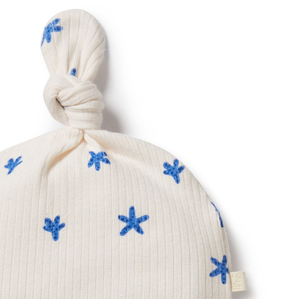 Little Starfish Organic Cotton Rib Knot Baby Hat - Soft & Breathable for Newborns, Infants & Toddlers - Perfect for Photoshoots, Outings & Everyday Comfort