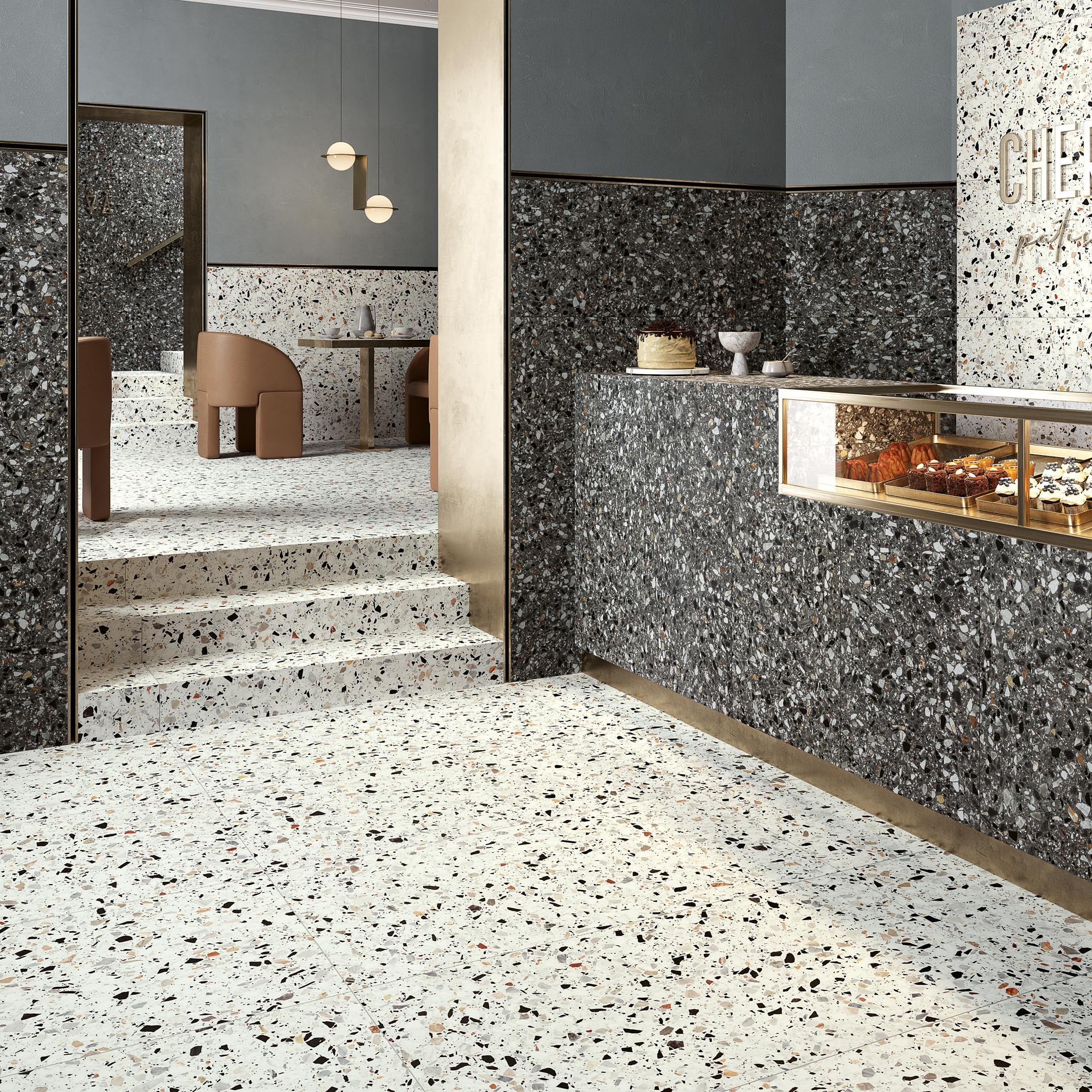 Venice Chips Terrazzo Tiles - Premium Orange County Flooring for Kitchens, Bathrooms & Outdoor Patios
