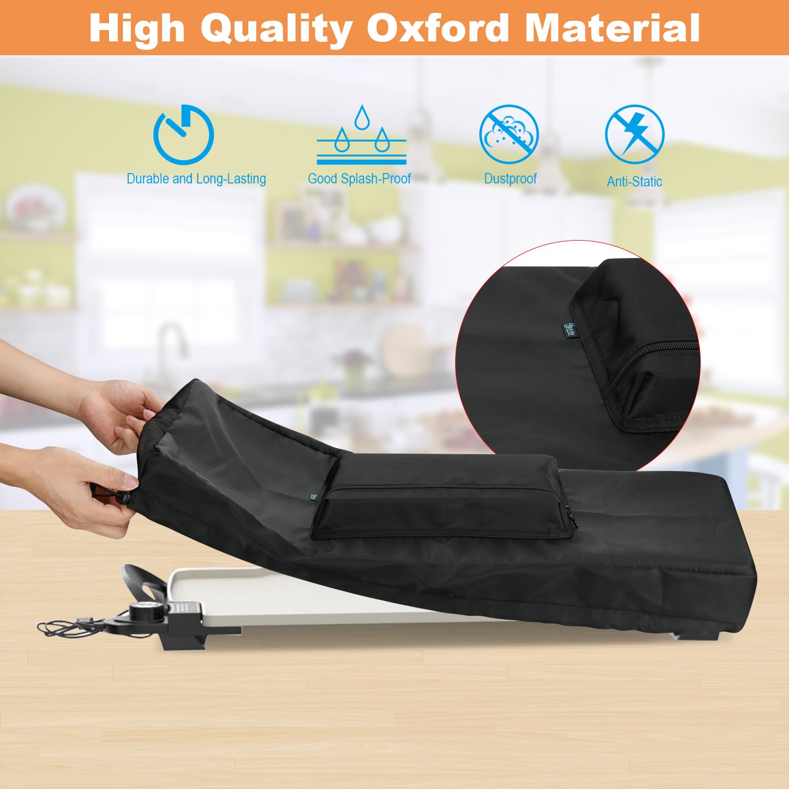 Presto Electric Griddle Cover - Dustproof & Antistatic Protector for Most Griddles | Durable Protective Case | Perfect for Kitchen Storage & Outdoor Camping (Cover Only)