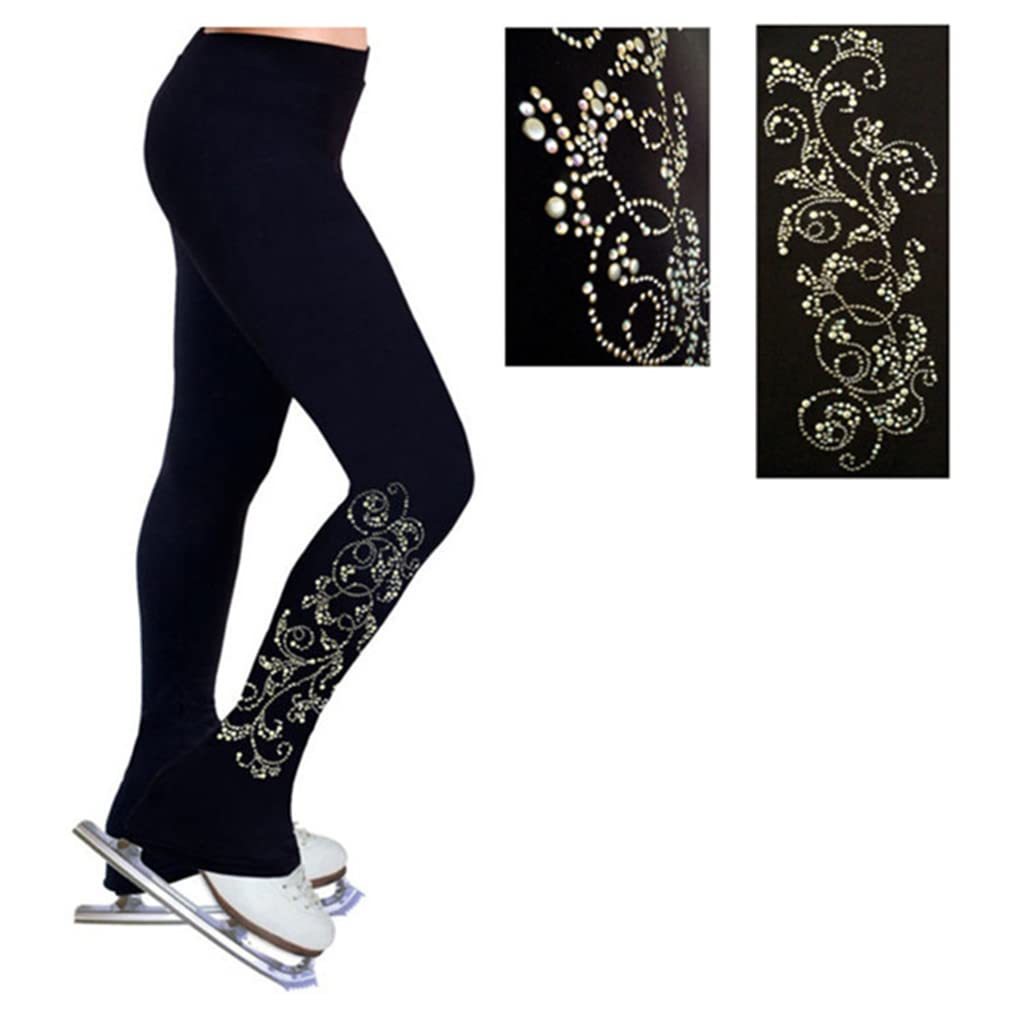Women's Figure Skating Pants - Crystal Warm Tights for Ice Practice & Performance