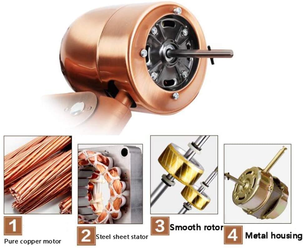 Vintage Metal Wall Mount Oscillating Fan - Remote Control, 3 Speed Settings, Quiet Operation (W:400mm/H:450mm) - Perfect for Bedroom, Living Room, Office & Industrial Spaces