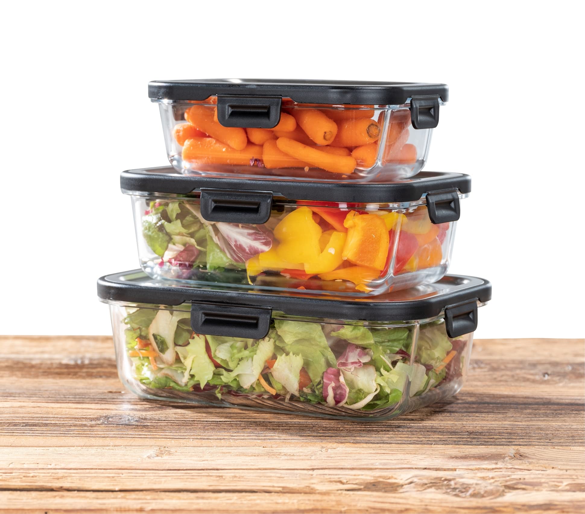 WENKO 1.5L Airtight Glass Food Storage Container with Stainless Steel Lid - Dishwasher Safe, Stackable & Leak-Proof (23 x 7.5 x 17 cm) - Perfect for Meal Prep, Leftovers & Pantry Organization