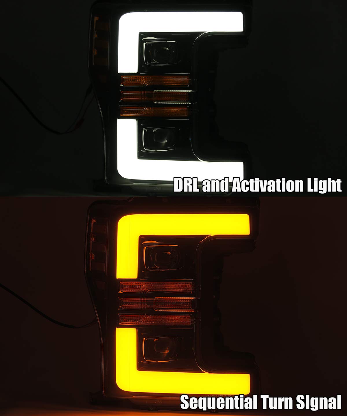 AlphaRex LED Headlights for F250-F550 Super Duty - Switchback DRL & Sequential Signals for Off-Road & Night Driving