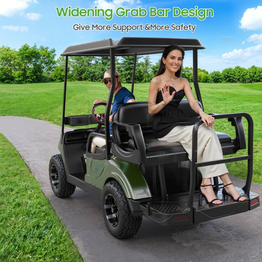 Yamaha G29 Drive Golf Cart Rear Seat Kit - All Plastic Folding Rear Seat for 2007-2016 Models | Perfect for Golf Courses, Resorts & Backyard Use