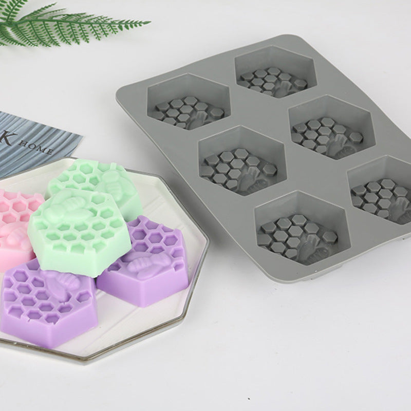 Honeycomb Pattern Candle Molds Set of 6 - DIY Beeswax Candle Making Kit for Home Decor, Wedding Favors & Aromatherapy