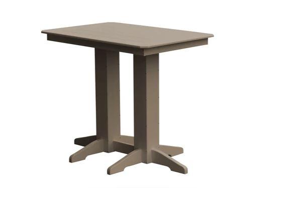 A & L Furniture Bar Table with Free 2 Umbrella Holes - Outdoor Patio, Backyard, Poolside & Restaurant Dining Height Table - Perfect for Entertaining & Relaxing