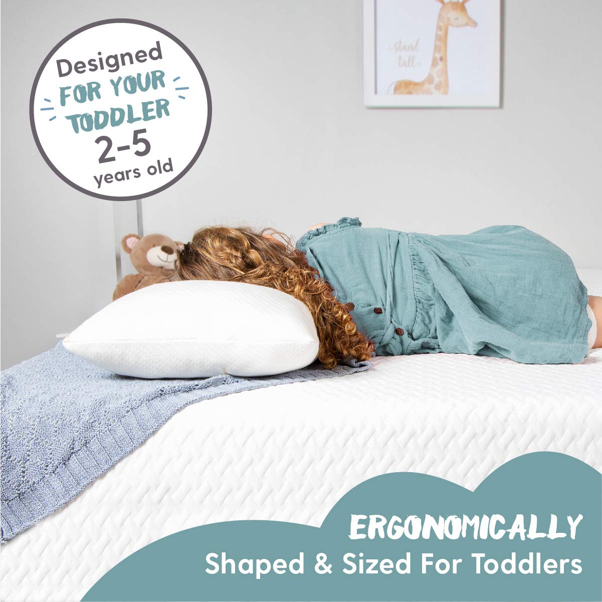 Milliard Toddler Pillow for Sleeping - 2 Pack Kids Pillows with Shredded Memory Foam & Bamboo Cover - Machine Washable 13x18 Inch Baby Pillow - Perfect for Nursery, Daycare, Travel & Co-Sleeping
