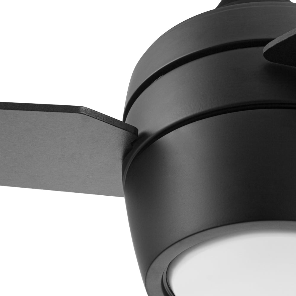 52 Inch Honeywell Eamon Matte Black Ceiling Fan with Light Kit and Remote Control - Quiet DC Motor, Energy Efficient, Perfect for Living Room, Bedroom, and Outdoor Covered Patio