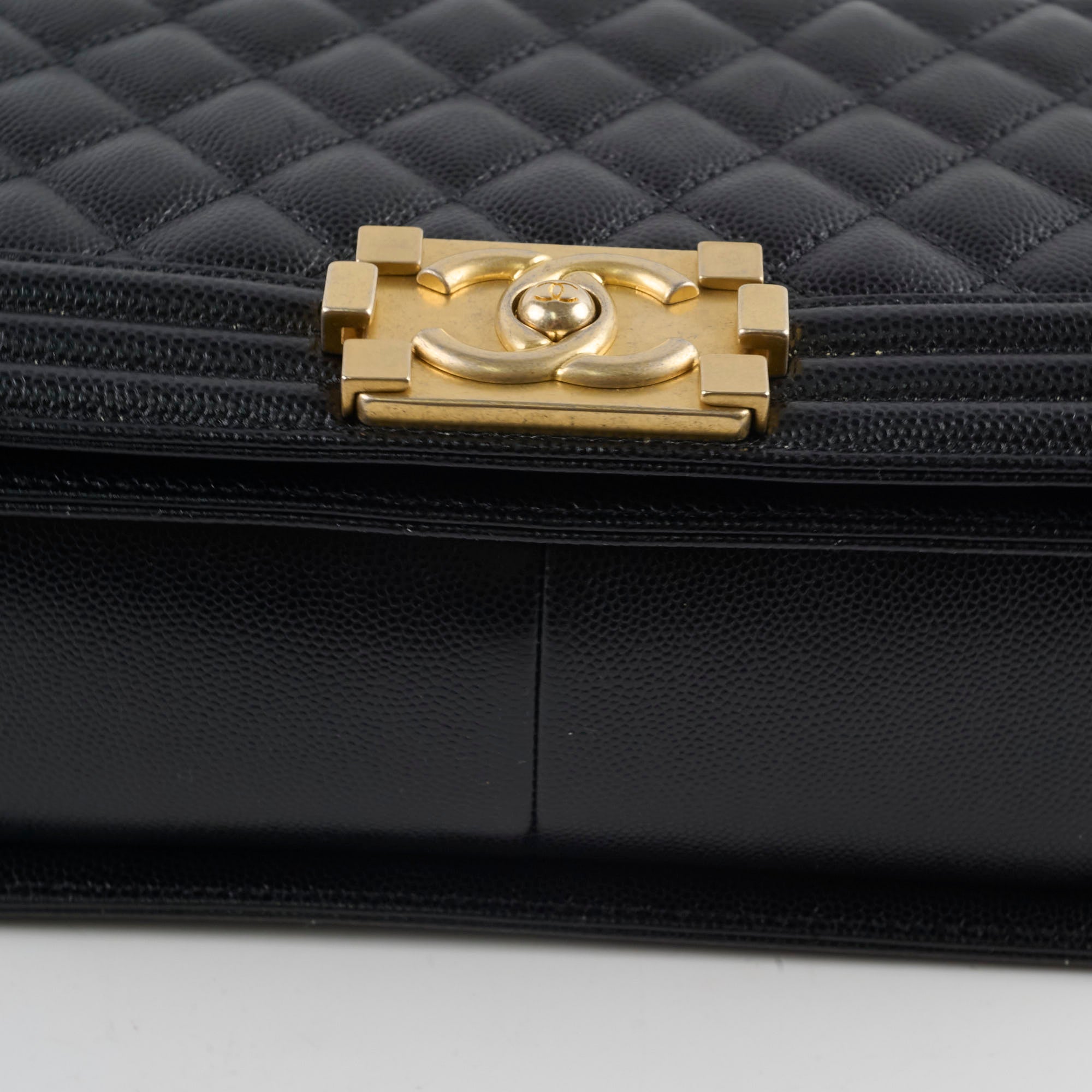 Chanel Caviar Leather Old Medium Flap Bag Black - Classic Quilted Crossbody Purse for Women | Perfect for Work, Evening Events & Luxury Fashion Accessories