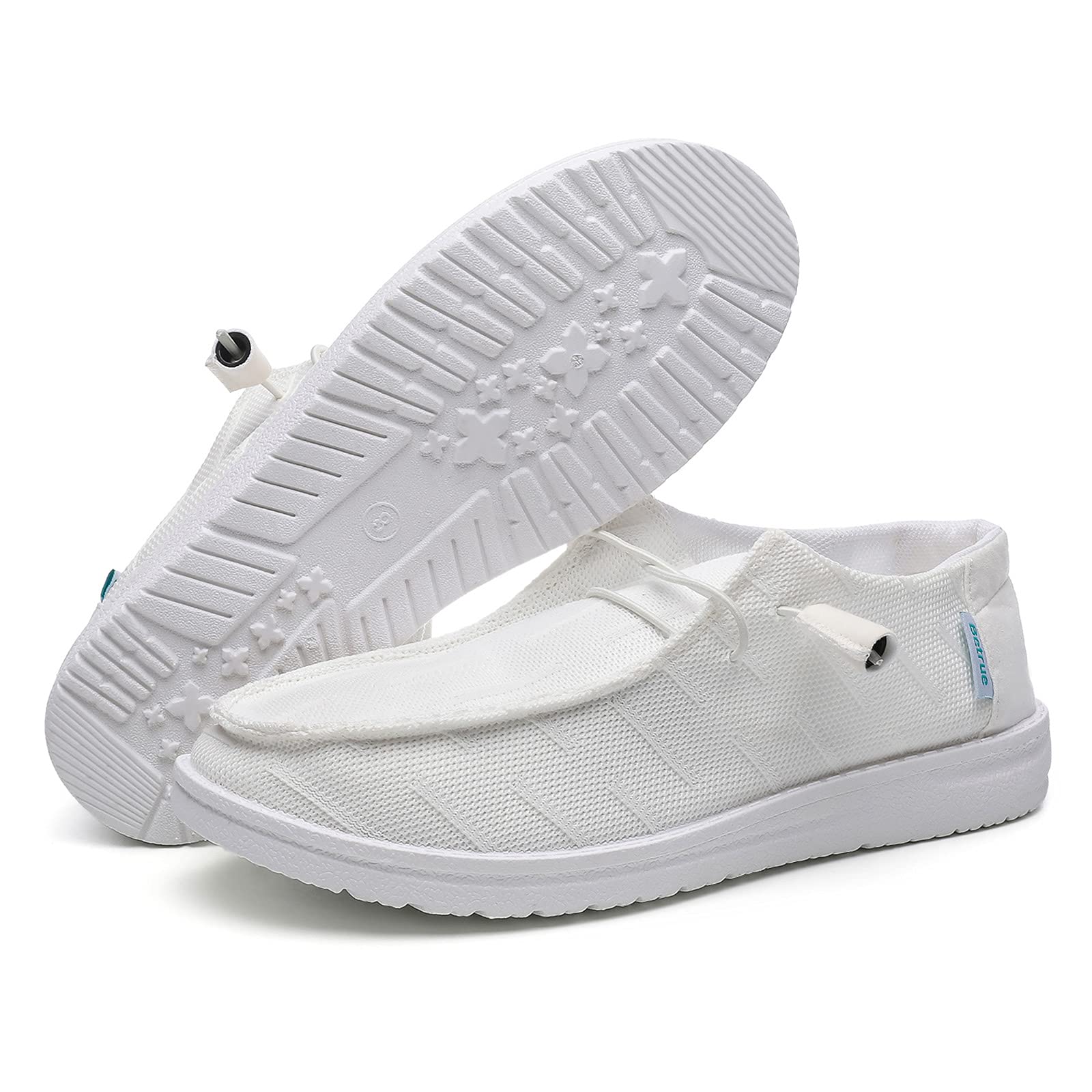 Women's Lightweight Boat Shoes - Breathable Canvas Slip-On Loafers for Casual Wear | Perfect for Sailing, Walking & Summer Outfits