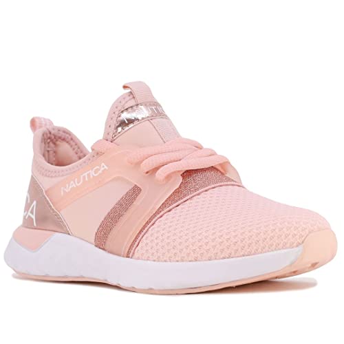 Nautica Kids Girls Metallic Fashion Sneakers - Lightweight Athletic Running Shoes for Toddler, Little & Big Kids | Lace-Up Design for School, Play & Everyday Wear