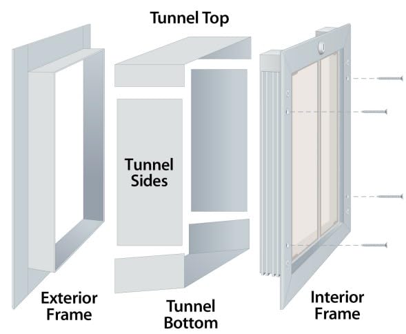 Plexidor Performance Wall Mount Pet Door - Energy Efficient Lockable Dog Door for Medium Pets (Silver) | Perfect for Indoor/Outdoor Access & Home Security