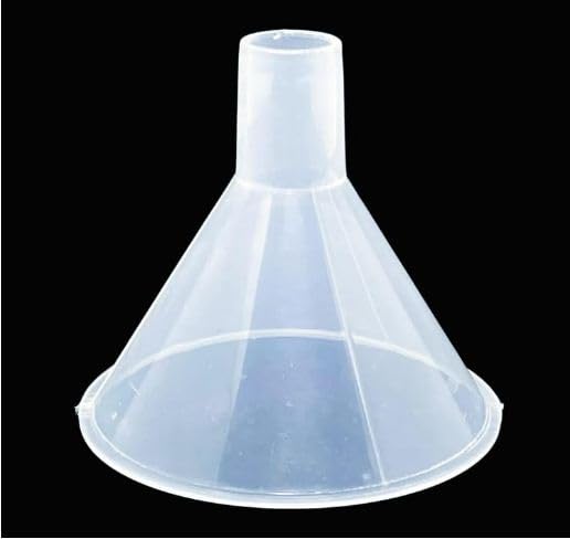 Wide Mouth Plastic Funnel for Liquids, Spices, Powder, Lotion & Oils - 90mm (3.5 Inch) Transparent Kitchen & Lab Funnel - Perfect for Cooking, Baking, DIY Projects & Automotive Use