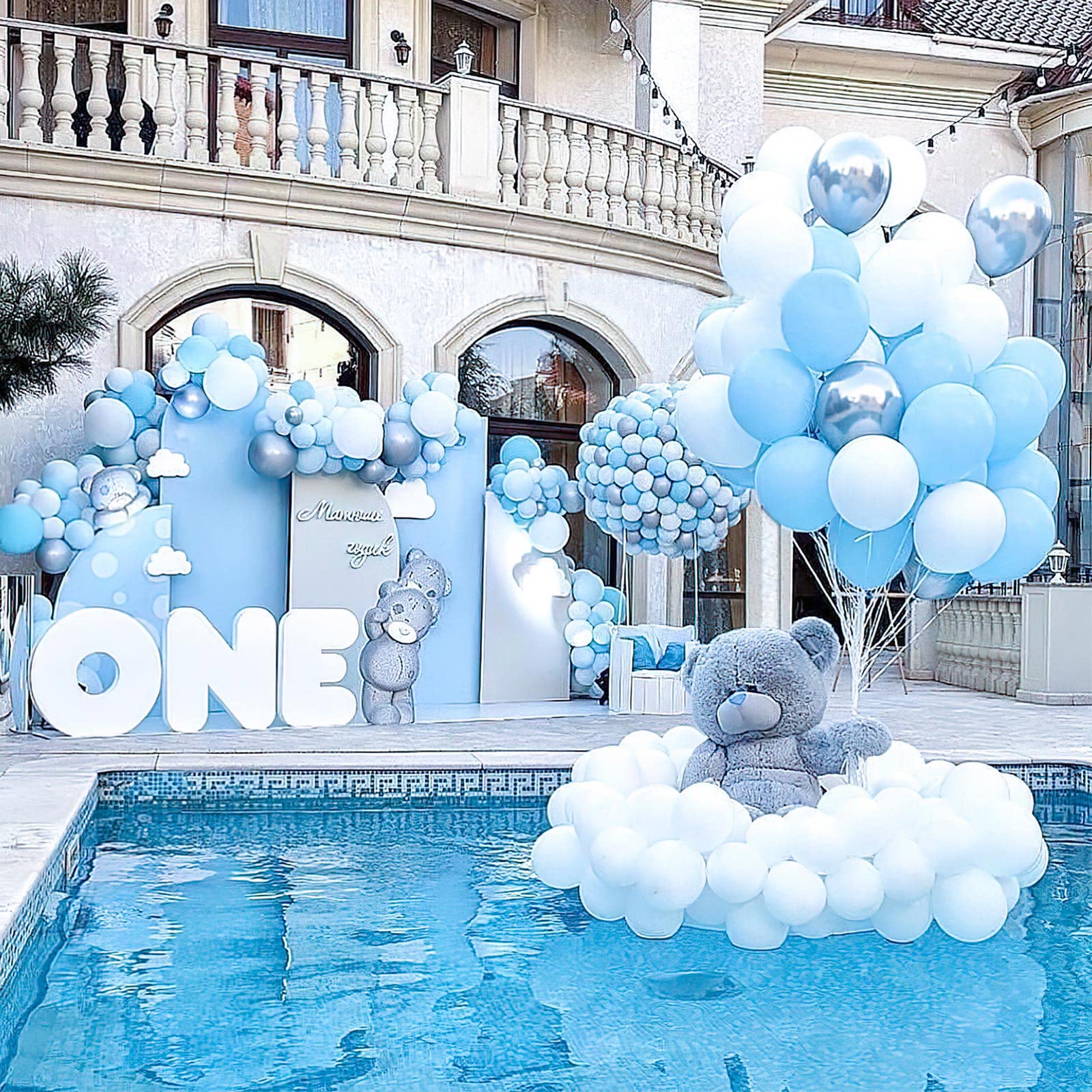 120 Pack 5 Inch Matte Light Blue Balloons for Party Decor - Premium Balloon Garland & Arch Kit - Perfect for Birthday Parties, Baby Showers, Wedding Decorations & Special Events - Durable Latex Balloons (Blue-Y4)
