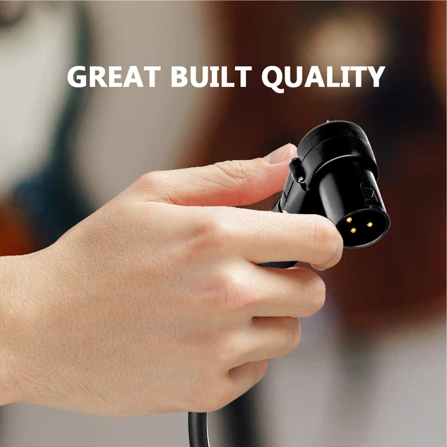 Professional 3-Pin XLR Cable Right Angle Male to Straight Female - 1ft White Balanced Microphone Cable for Powered Speakers, Audio Interface & Mixer - Perfect for Live Performances, Studio Recording & DJ Setups