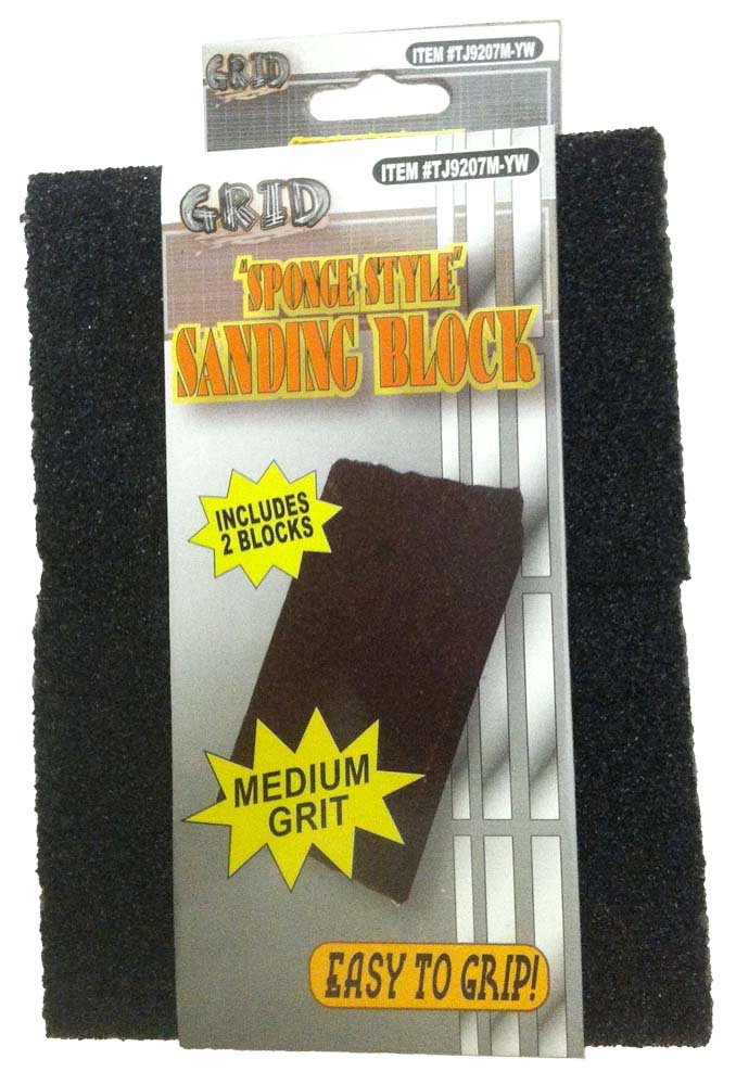 ToolUSA 2-Piece Sponge Rubber Sanding Blocks - Medium Grit Dual-Textured Sandpaper for Woodworking & DIY Projects | 4