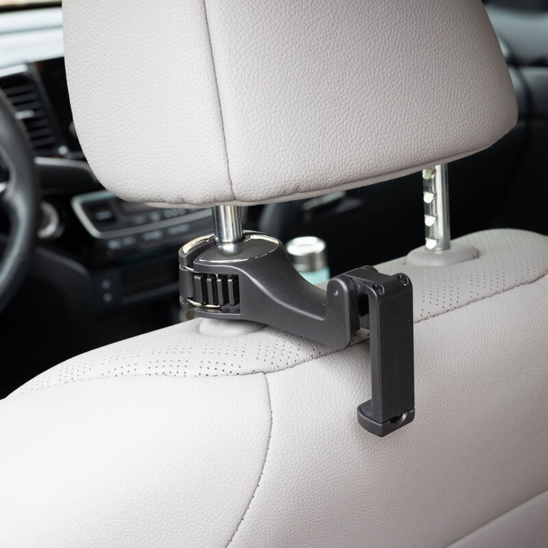 Travelon Car Headrest Hook & Phone Holder - Secure Phone Mount for Road Trips, Commuting & Travel Accessories
