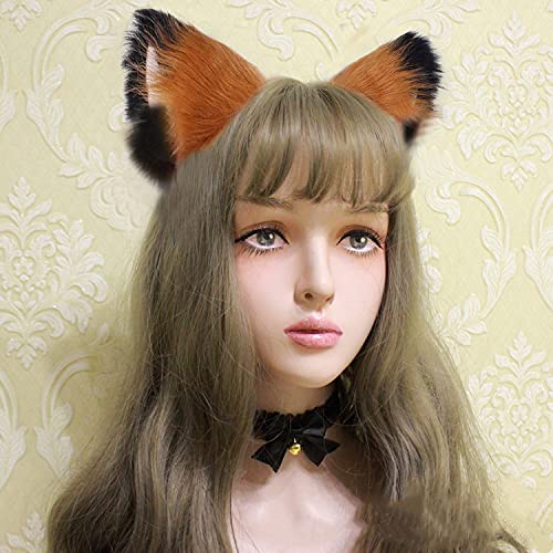 Fxaelian Animal Fox Cat Dog Ears Headband - Cute Fluffy Cosplay Costume Accessories for Halloween, Christmas Parties, Anime Conventions & TikTok Videos