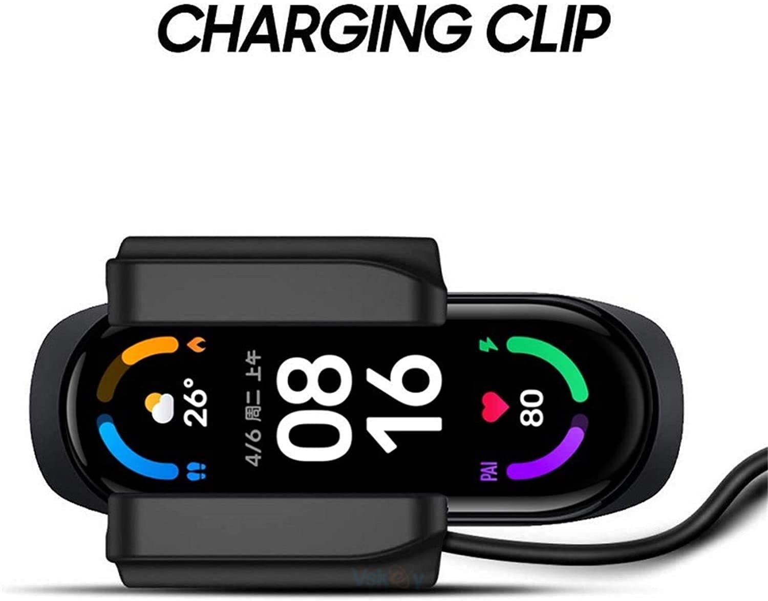 **Lamshaw USB Charging Clip Dock Replacement - Compatible with Amazfit Band 5 & Band 7 Fitness Tracker - Fast Charging Cable (Black) - Perfect for Home, Gym & Travel**