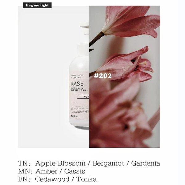KASE Fragrance Amino Acid Shower Foam - Gentle Moisturizing Body Wash for Sensitive Skin | Perfect for Daily Shower & Relaxing Bath Time