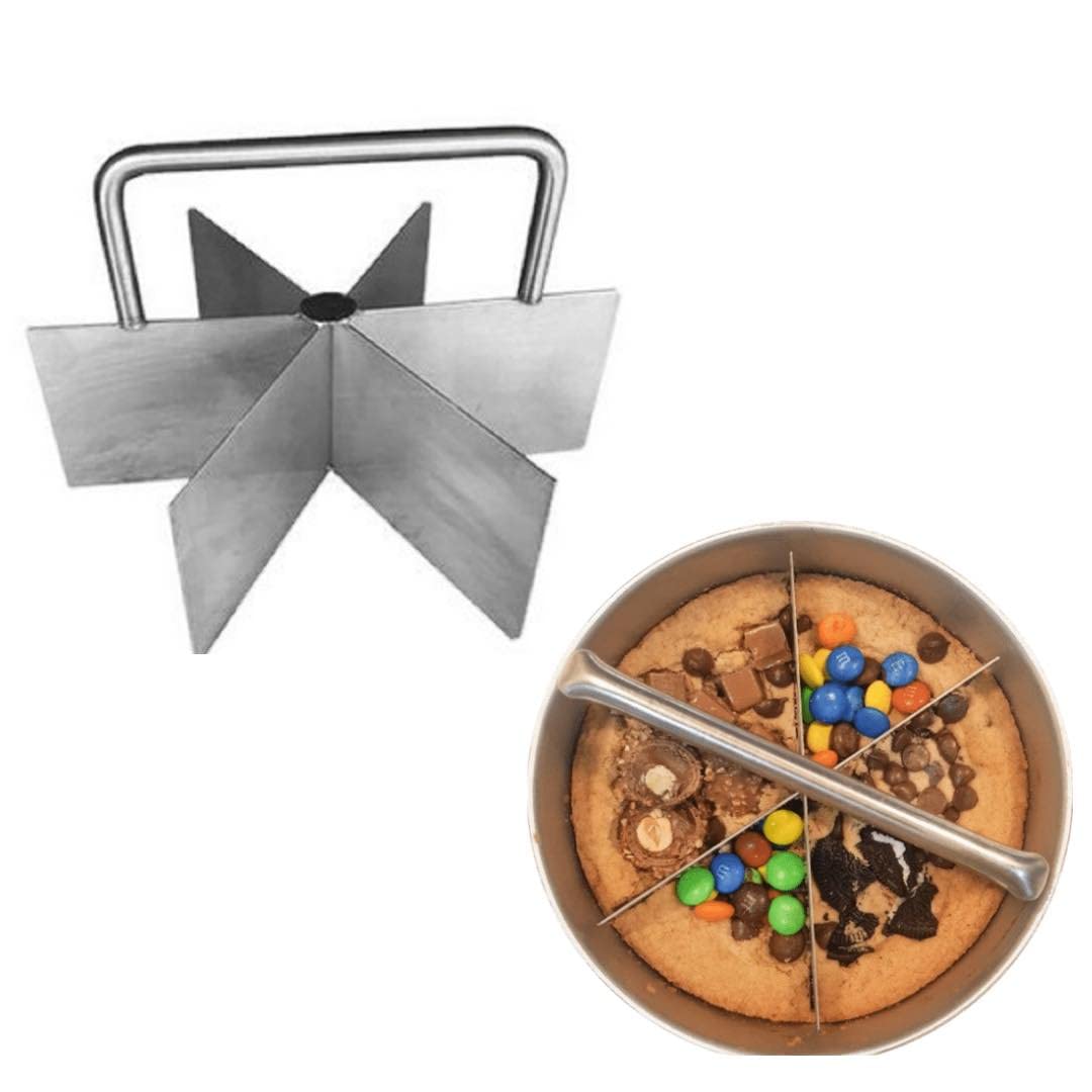 Premium Stainless Steel Cake Cutter - Heavy Duty 1.2.3 Pound Slicer for Perfect Crispy Edges | 8-Piece Baking Tool Set for Oven, Birthday Cakes & Dessert Portioning | Ideal for Bakeries, Home Baking & Party Serving