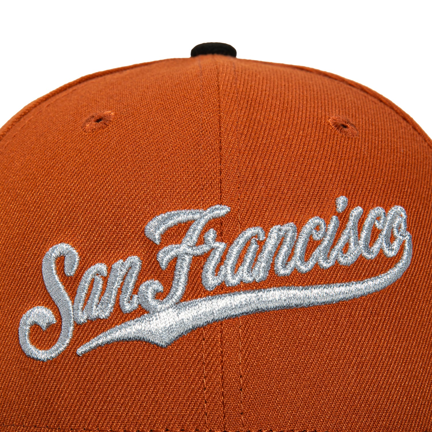 New Era 59Fifty San Francisco Giants Battle of the Bay Patch Script Hat - Burnt Orange, Black & Metallic Silver Baseball Cap for Men - Perfect for Games, Fan Gear & Streetwear Fashion