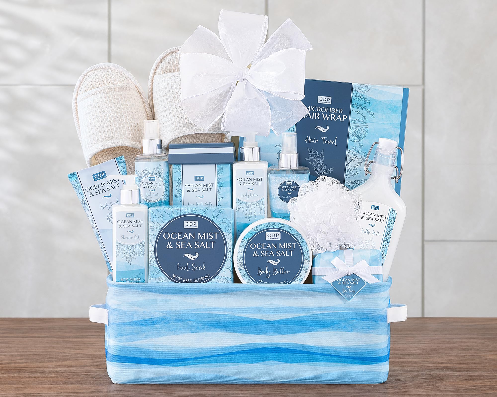 Luxury Ocean Mist & Sea Salt Spa Gift Basket - Relaxing Aromatherapy Set with Bath Salts, Candles & More | Perfect for Self-Care, Birthday Gifts & Spa Nights