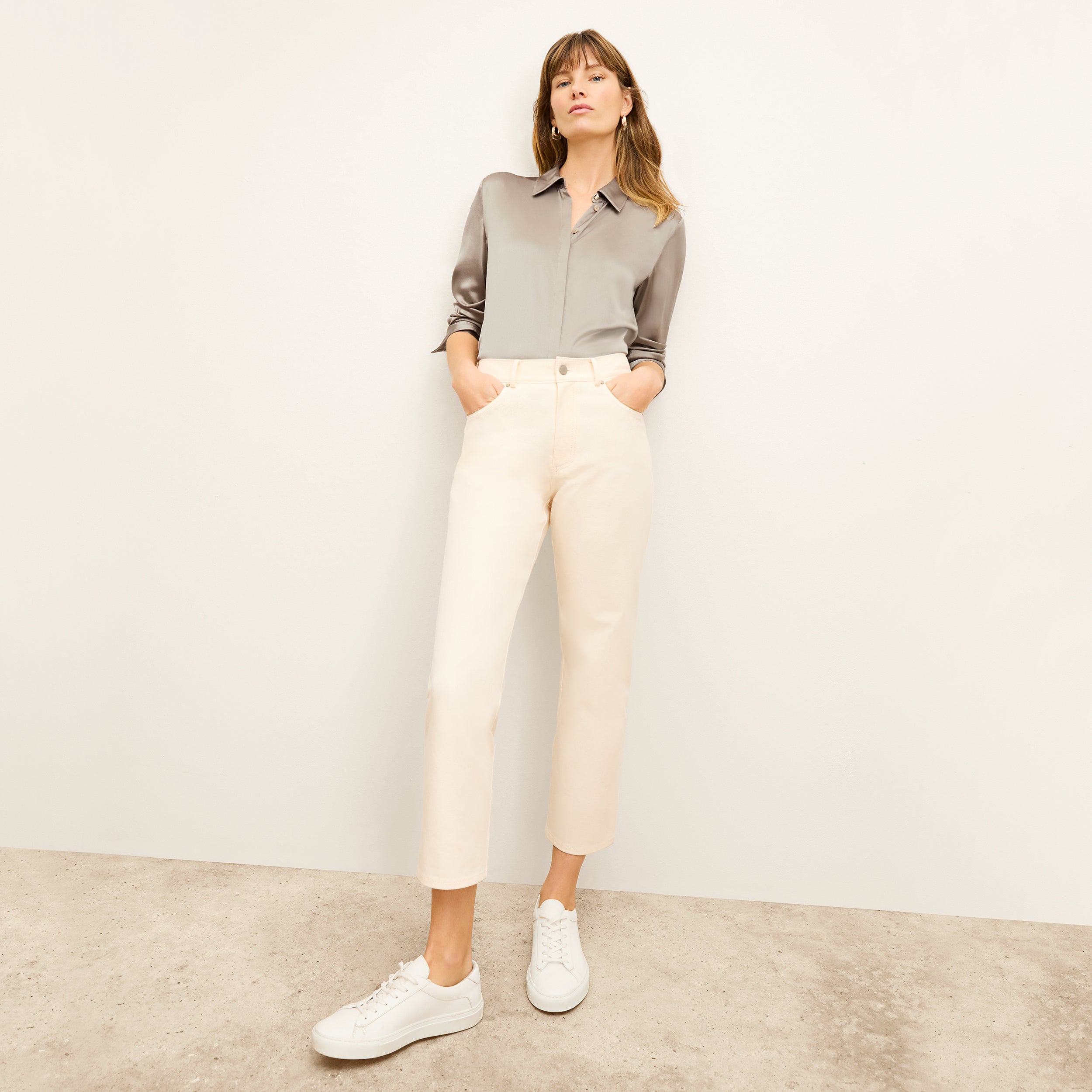 Vintage 90s Daria High-Waisted Eco-Friendly Jeans - Better Than Denim in Bright Ivory | Retro Fashion for Women, Casual Wear & Street Style Outfits