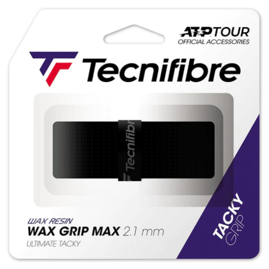 Tecnifibre Wax Grip Max Replacement Tennis Grip - Black | Non-Slip, Durable & Comfortable | Perfect for Tennis Rackets & Paddle Sports