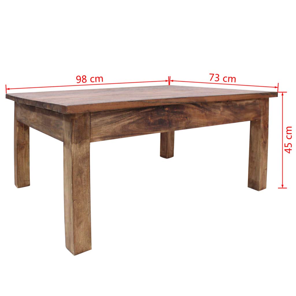 Reclaimed Wood Coffee Table - 38.6x28.7x17.7 Inches Solid Wood Sofa Table, TV Stand & Living Room Center Table | Fast Shipping | Perfect for Family Gatherings, Movie Nights & Home Decor