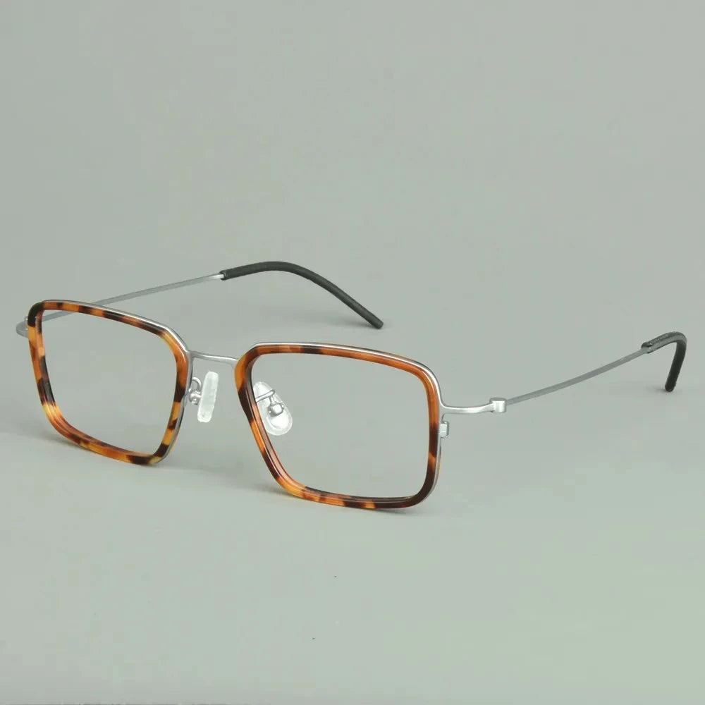 Aimee Unisex Full Rim Big Square Titanium Acetate Eyeglasses 942501 - Lightweight & Durable Frame for Men & Women - Perfect for Reading, Working & Fashion Accessories