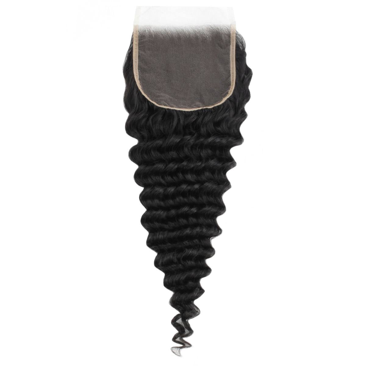 5x5 Deep Wave Transparent Lace Human Hair Closure - Natural Looking Hair Extension for Everyday Wear & Special Occasions