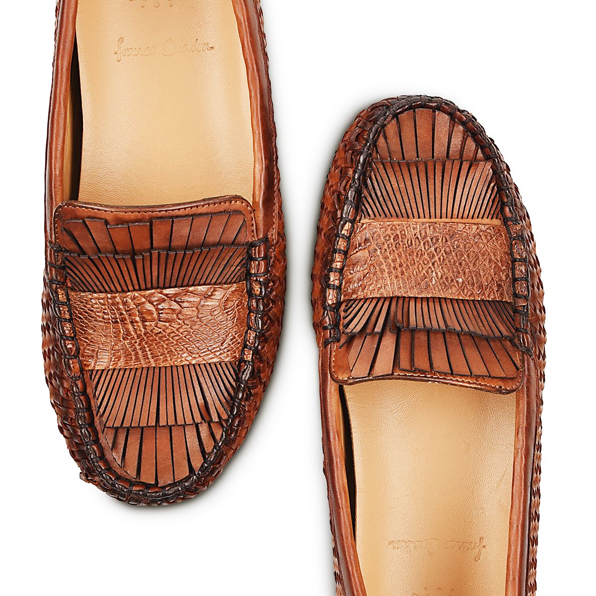 Women's Cuadra Brown Fashion Casual Woven Leather Flat Driving Shoes - Comfortable Loafers for Work, Travel & Everyday Wear