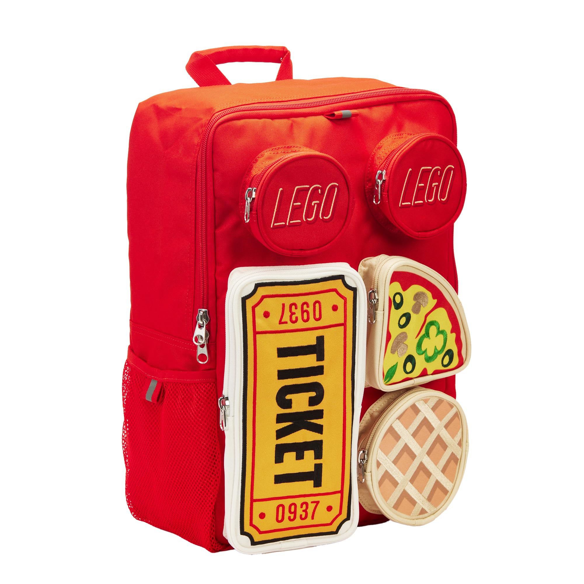 LEGO® Brick Tile Backpack for Kids & Adults - Durable Red School Backpack with Customizable LEGO® Baseplate - Perfect for School, Travel & LEGO® Fans
