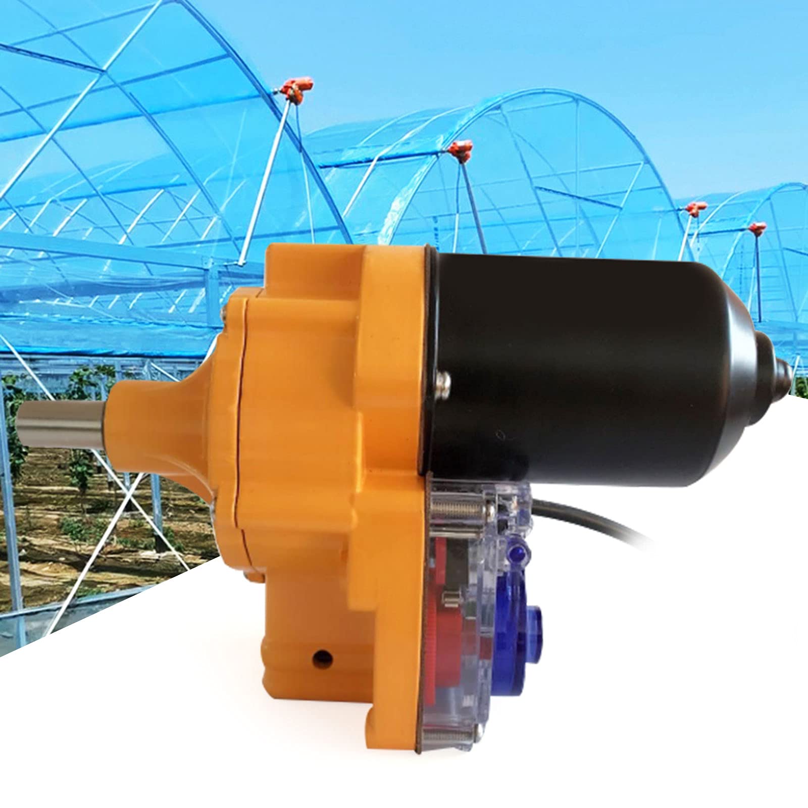 100W Electric Greenhouse Film Roll Up Motor - Automatic Ventilation System, 24V DC Greenhouse Film Curtain Roller for Shed & Frame Venting - Perfect for Greenhouse Temperature Control & Air Circulation