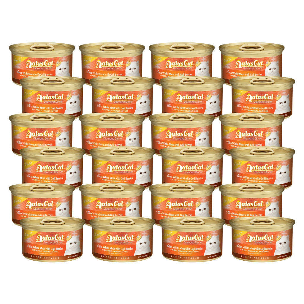 [24-Pack] Aatas Premium Wet Cat Food Variety Bundle - Fruity Feast in Gravy & Diamond Dinner in Jelly - Complete Nutrition for Adult Cats - Perfect for Daily Meals, Weight Management & Picky Eaters