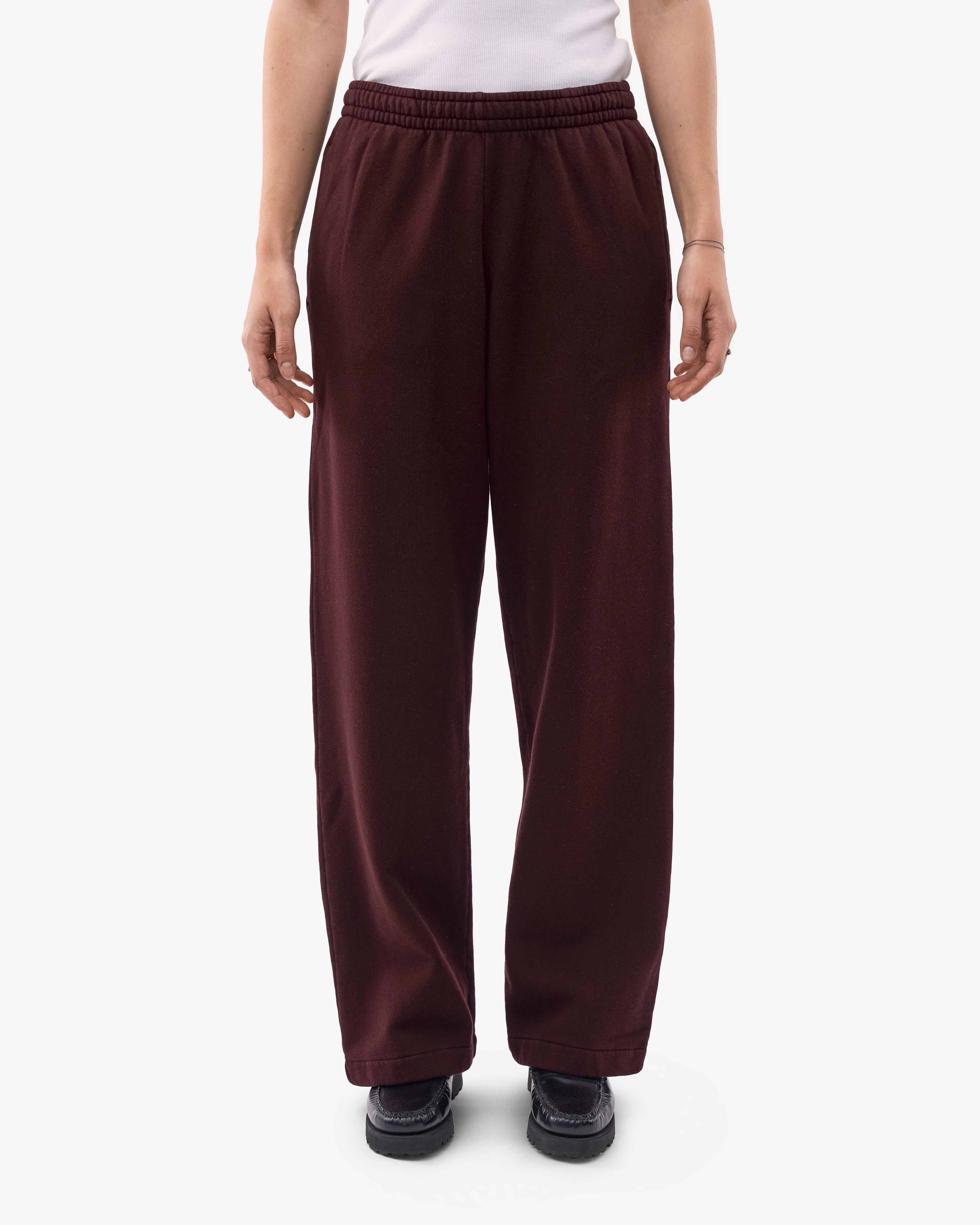Organic Straight Leg Sweatpants for Women - Comfortable Oxblood Red Joggers | Lounge, Yoga & Casual Wear