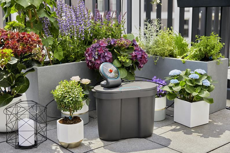 Gardena Solar Powered Irrigation System - AquaBloom Automatic Watering Kit with Reservoir for Garden, Lawn & Plants | Perfect for Eco-Friendly Home Gardening & Landscaping